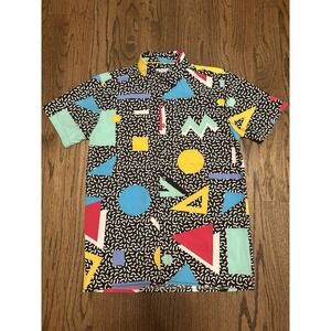 Oh Snap! By Drill Clothing Co. Men's S 90's Style Geometric Button Down Shirt